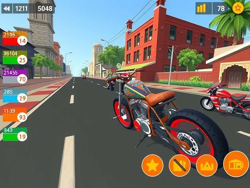 Quepem Quicksilver Racer game screenshot showing a vibrant Indian street racing scene